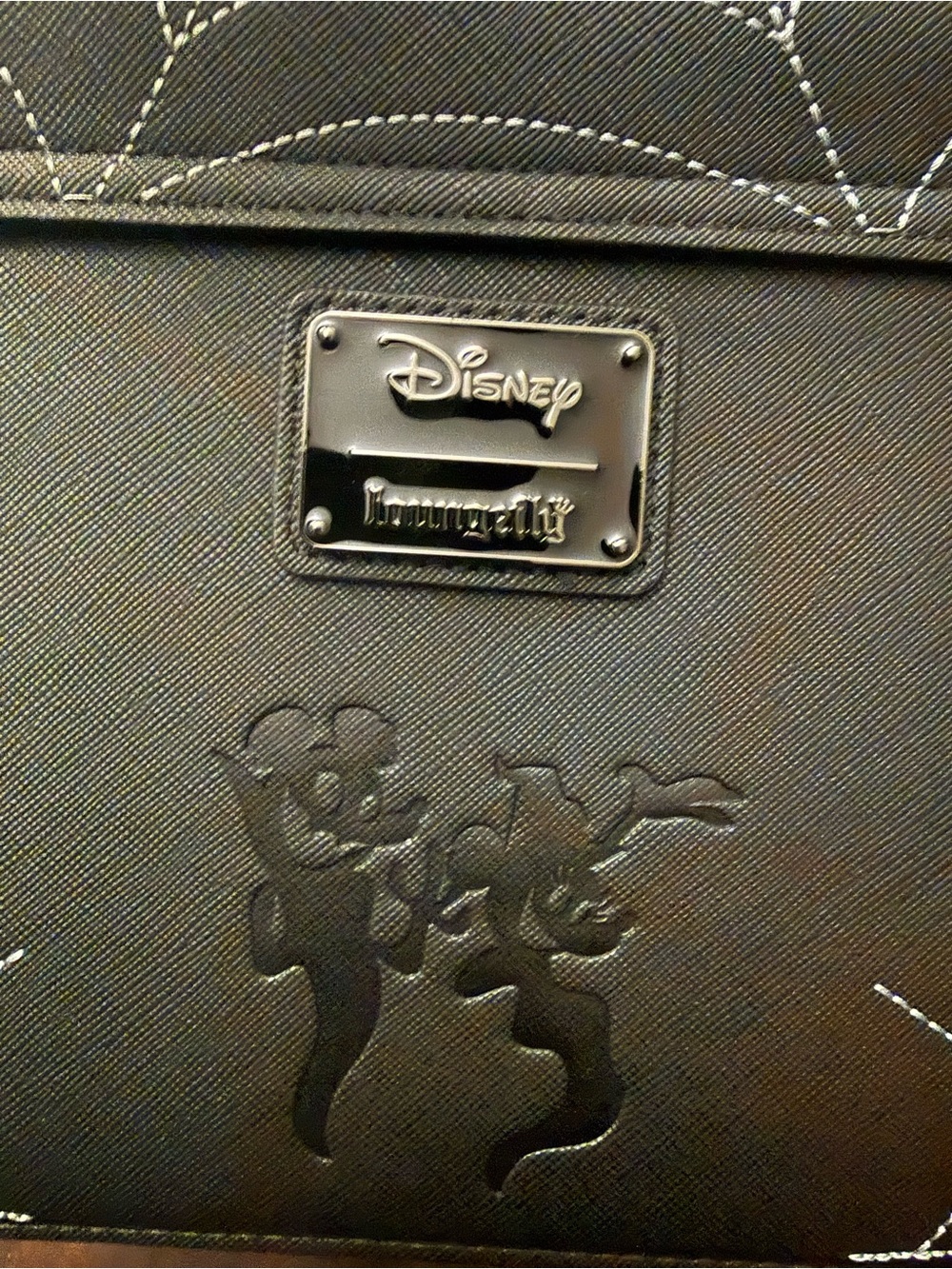 Mickey and Minnie Spiderweb and Bats Crossbody Bag Loungefly NWT GLOWS - Picture 8 of 12